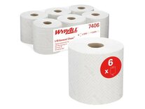 Poetsrol WypAll L10 1-laags | 18,3cm x 190m | 500 vellen | Wit | 6 rollen